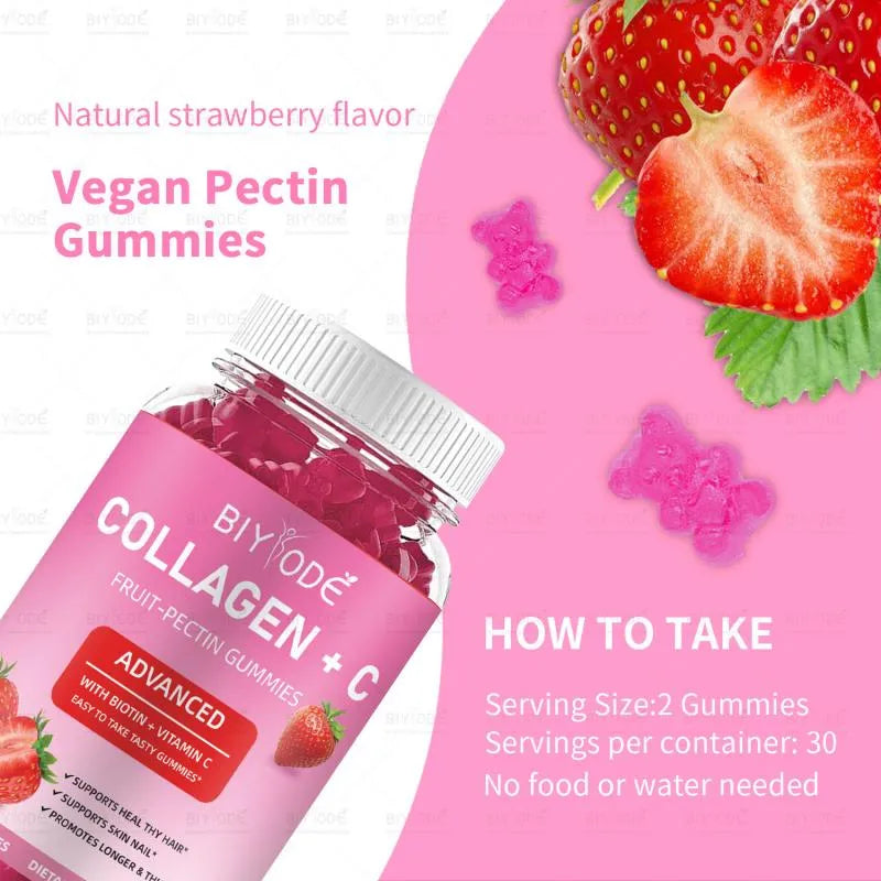 Biyode Collagen+VitaminC Gummies Suitable for Men and Women Aged 25+