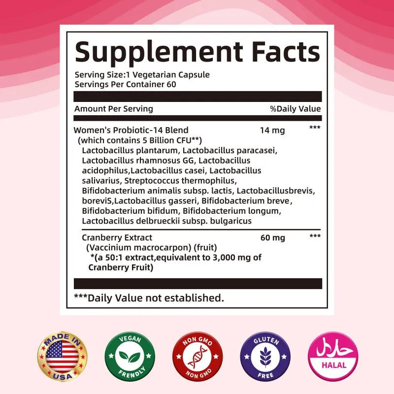 Biyode Cranberry Probiotics Capsules Nutritional Supplements