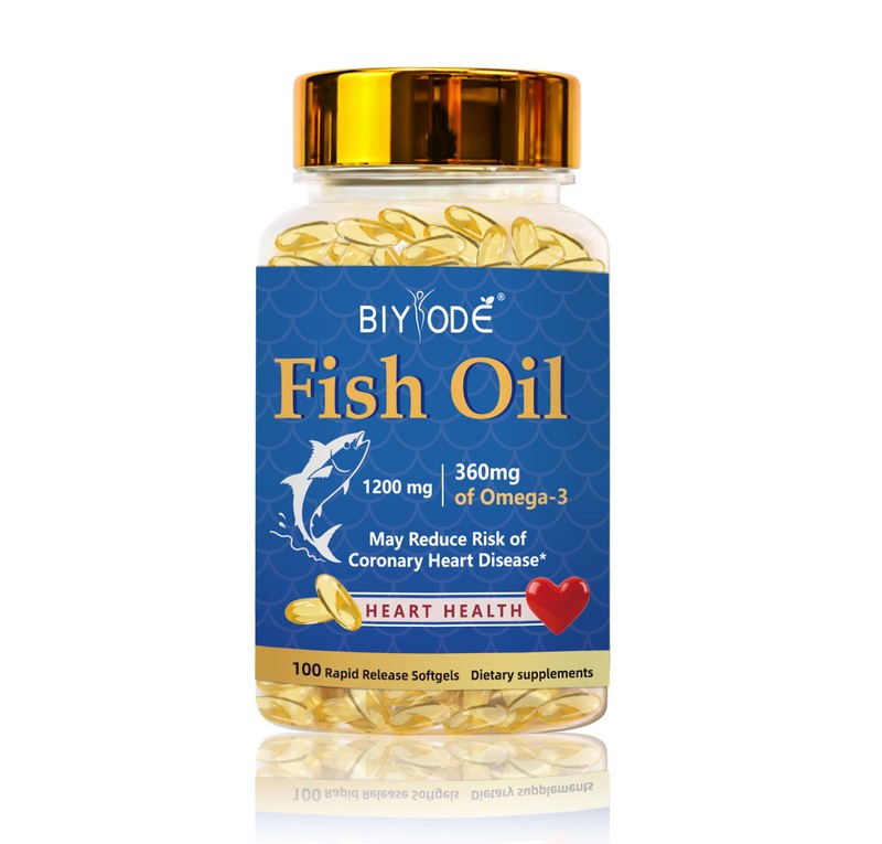 BIYODE Fish Oil 1200 mg Omega-3 100 softgels bottle