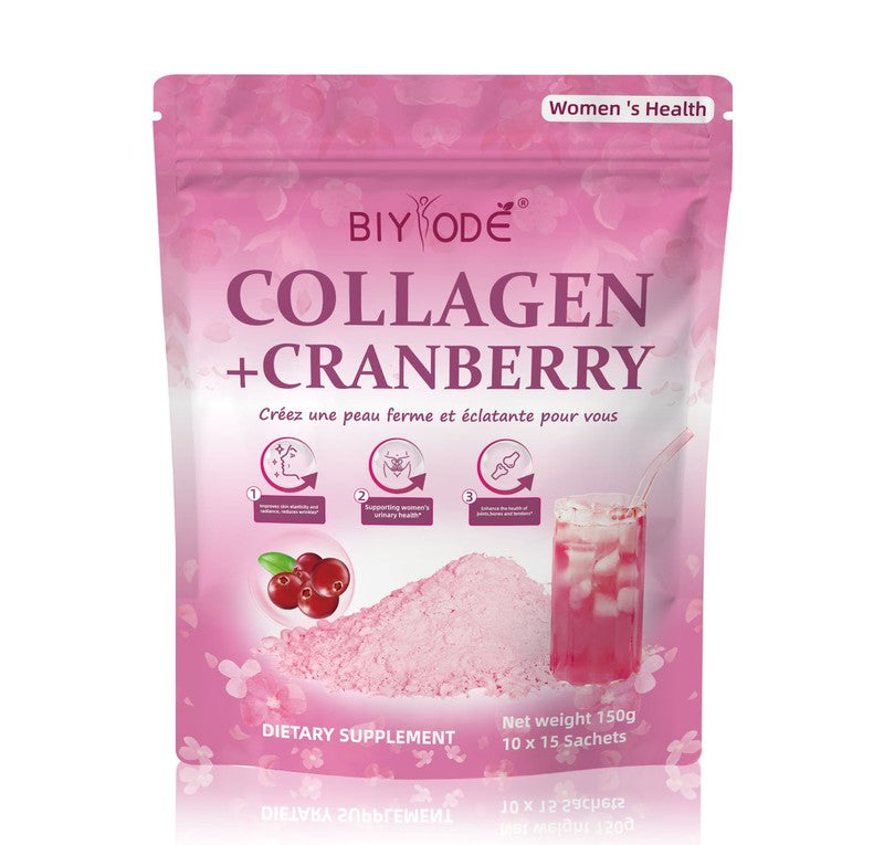 BIYODE Collagen + Cranberry Drink Mix with Vitamin C – 15 Sachets