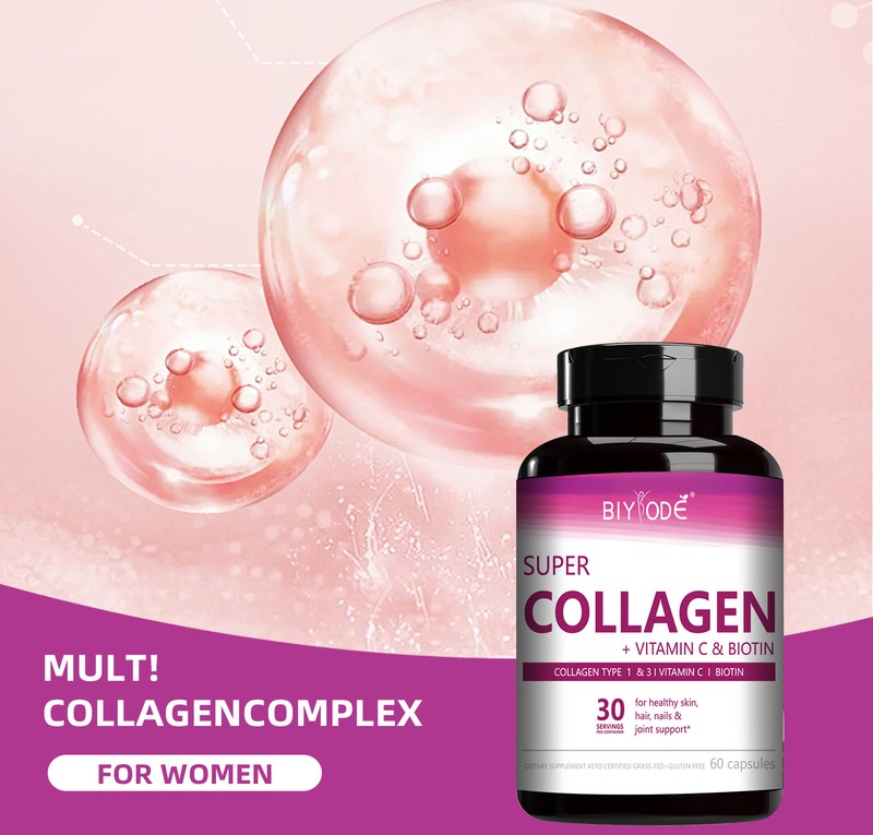BIYODE Super Collagen Types I & III with Vitamin C & Biotin – 60 Capsules
