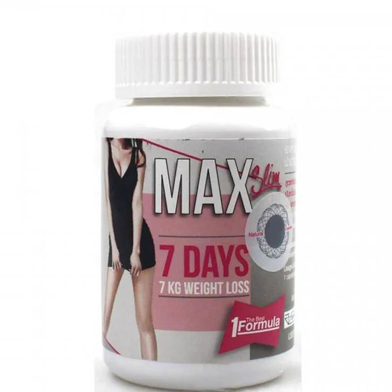 MAX Slim 7 Days Weight Loss Capsules – Natural Fat Burner & Body Slimming Support Supplement for Women
