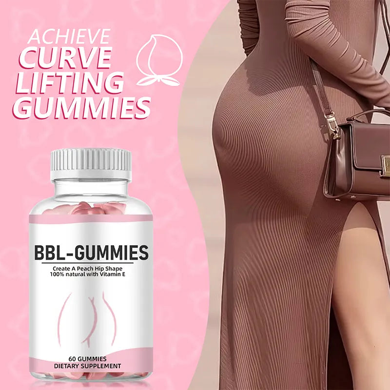 BBL Hip Enhancement Gummies – 100% Natural, Boost Your Curves with Vitamin E
