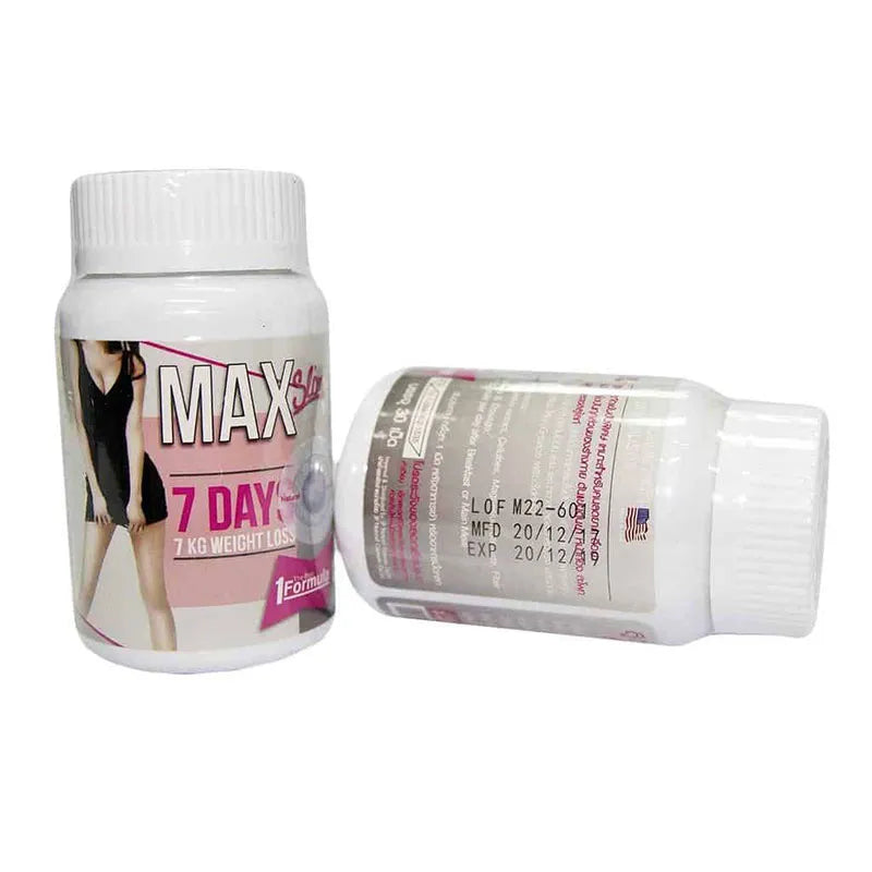 MAX Slim 7 Days Weight Loss Capsules – Natural Fat Burner & Body Slimming Support Supplement for Women