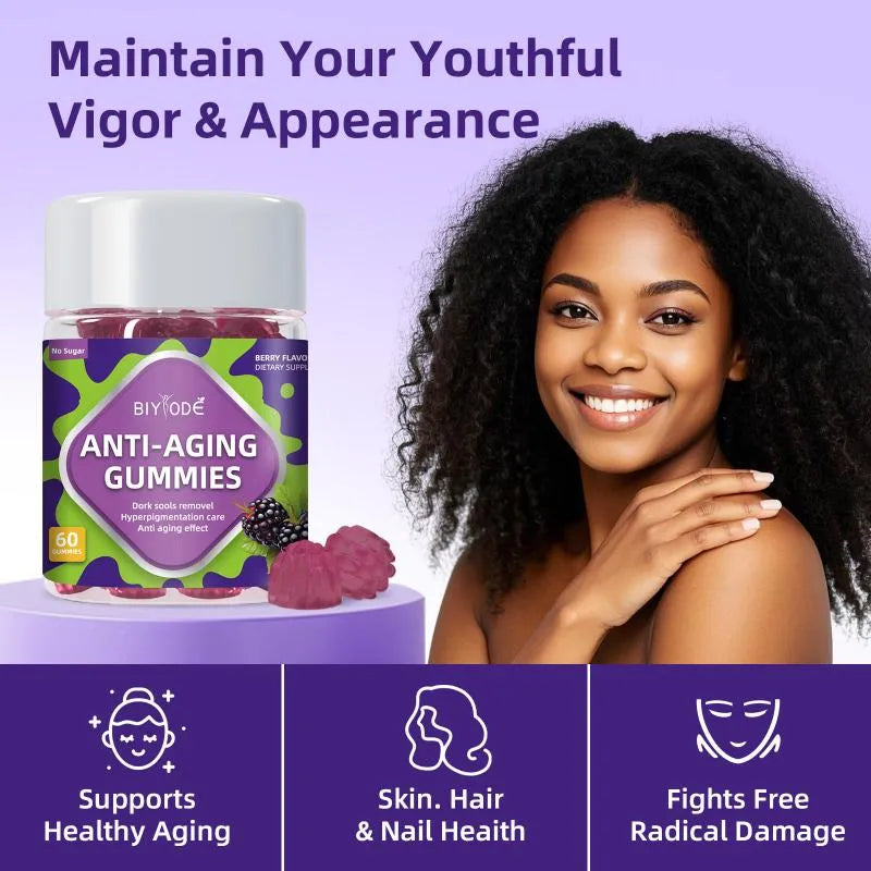 Anti-Aging Beauty Gummies for Radiant Skin & Youthful Glow