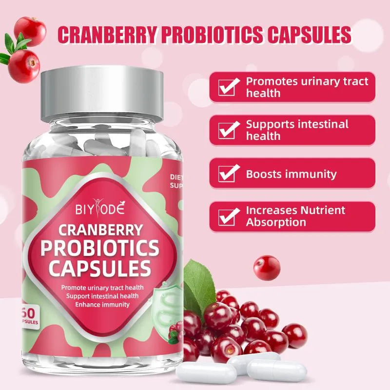Biyode Cranberry Probiotics Capsules Nutritional Supplements