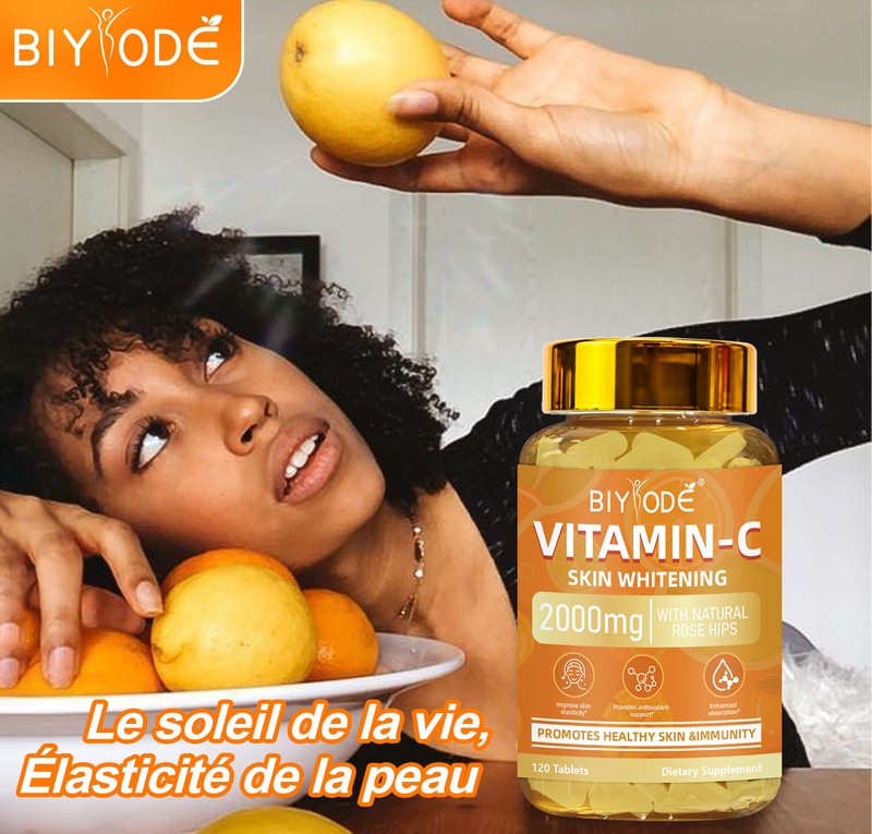 BIYODE Vitamin C with Natural Rose Hips – 120 Tablets