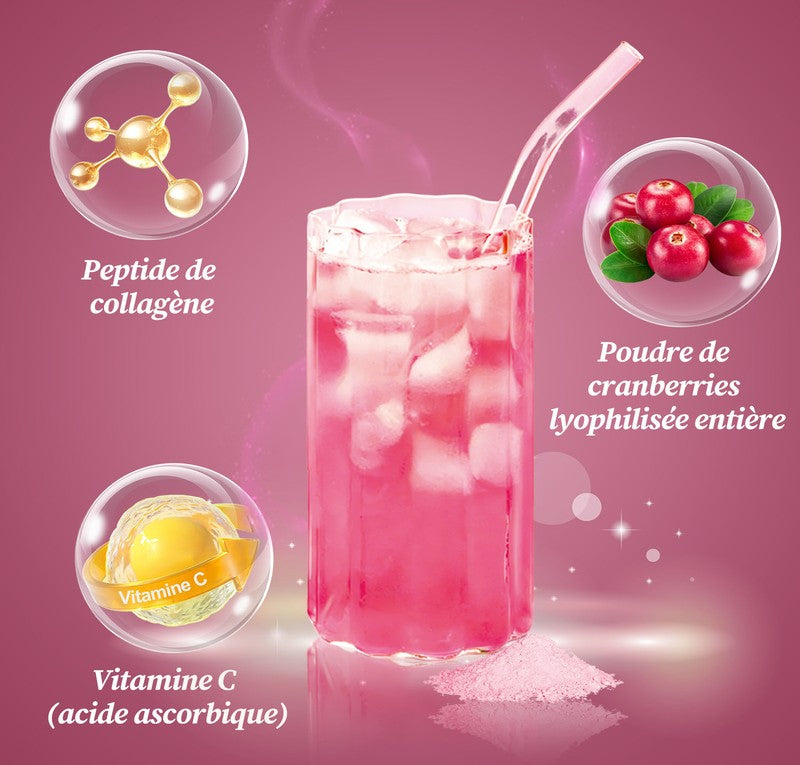 BIYODE Collagen + Cranberry Drink Mix with Vitamin C – 15 Sachets