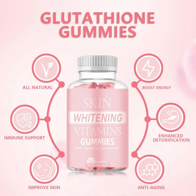 Glutathione Skin Whitening Gummies with Glycine – Anti-Aging & Beauty Support
