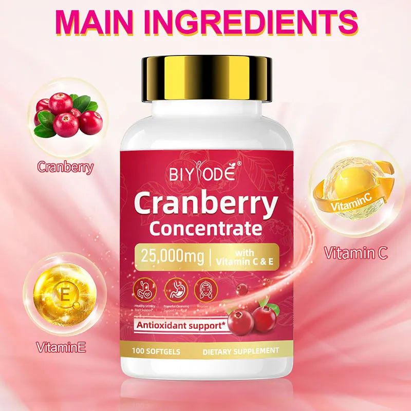 Biyode Cranberry Concentrate Softgels For Antioxidant Support
