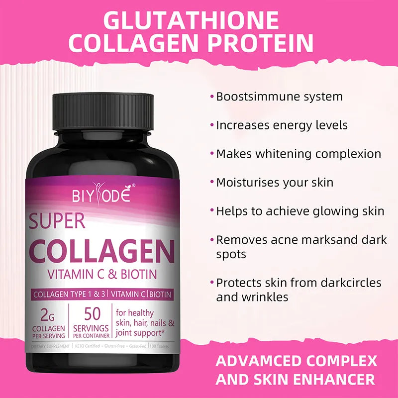 Biyode Super Collagen Tablets For Healthy Skin Hair Nails