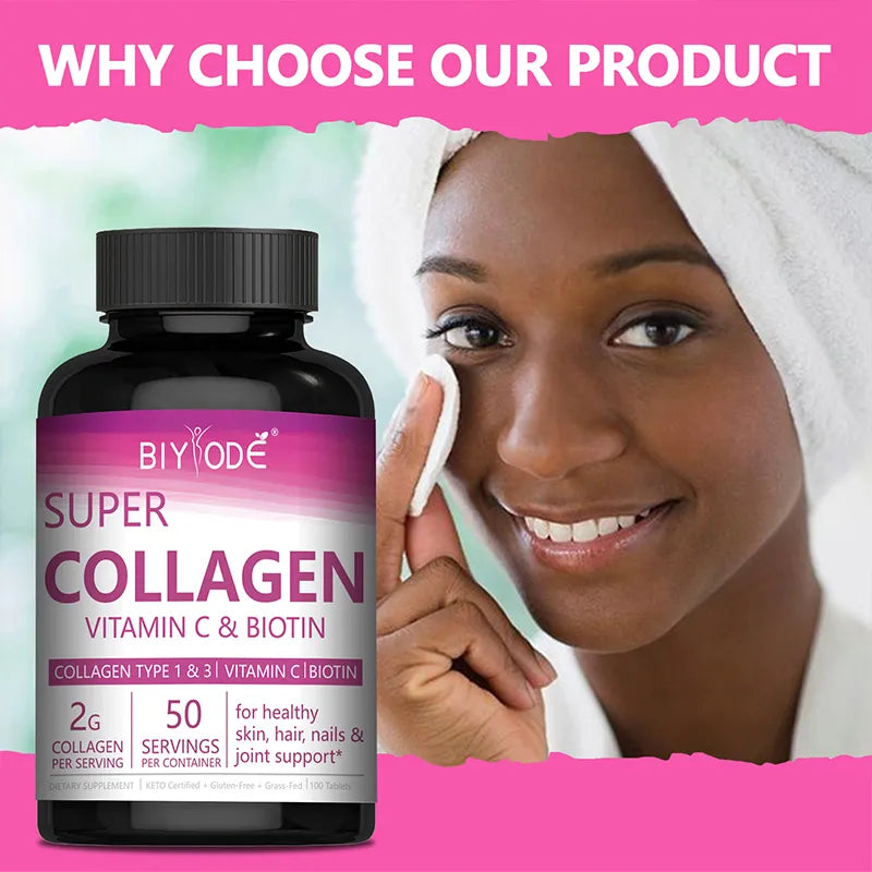 Biyode Super Collagen Tablets For Healthy Skin Hair Nails