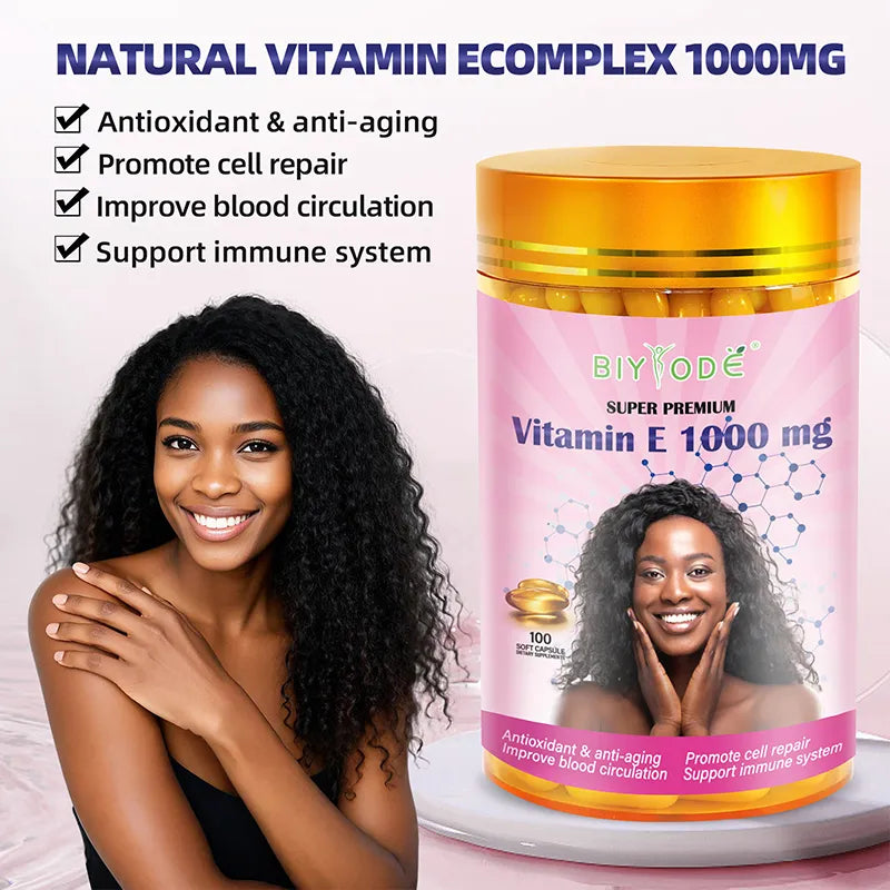 Biyode Vitamin E Capsule 1000mg Anti Aging Soft Capsules