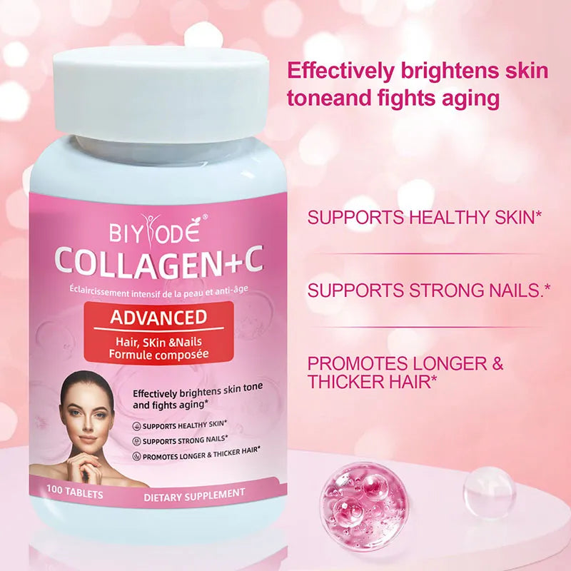 Collagen Vitamin C Tablets Dietary Supplements