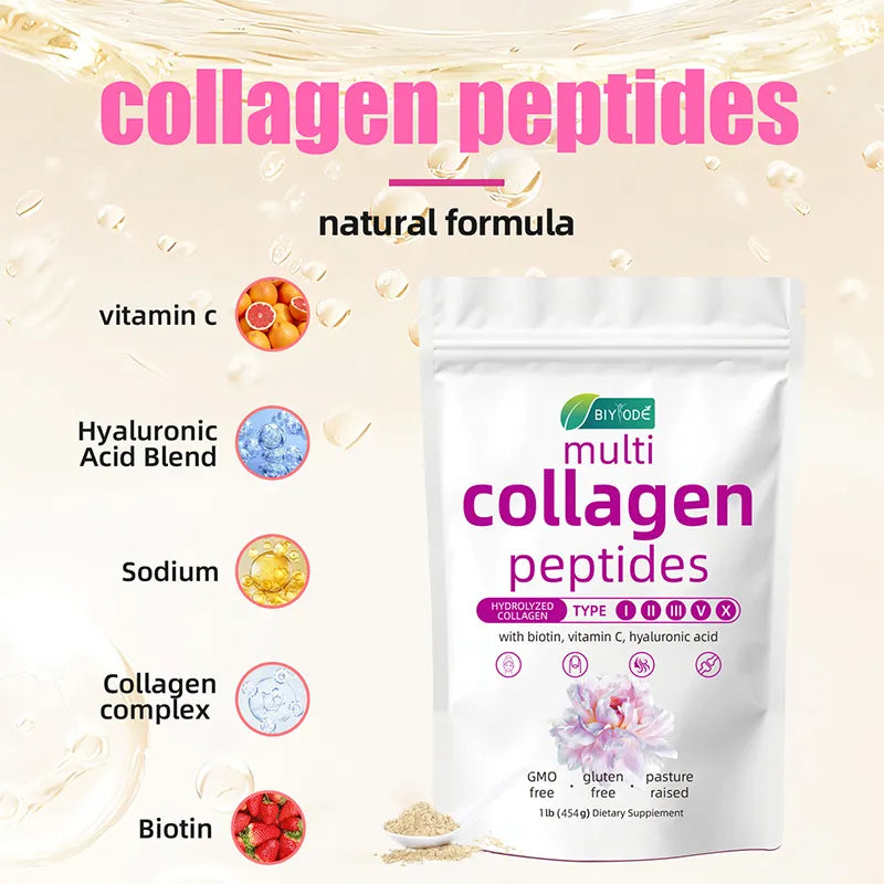 Biyode Multi Collagen Peptides Powder 454g Supplement