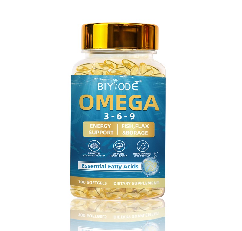 BIYODE Omega 3-6-9 fish flax and borage oil softgels
