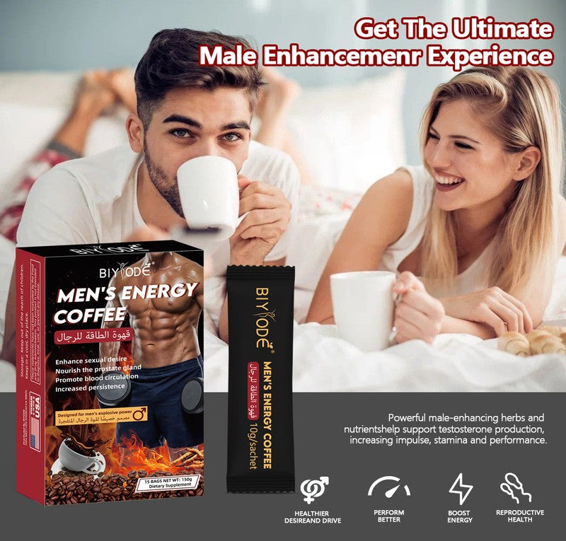 BIYODE Men’s Energy Herbal Coffee with Maca, Tongkat Ali & Ginseng – 15 Sachets