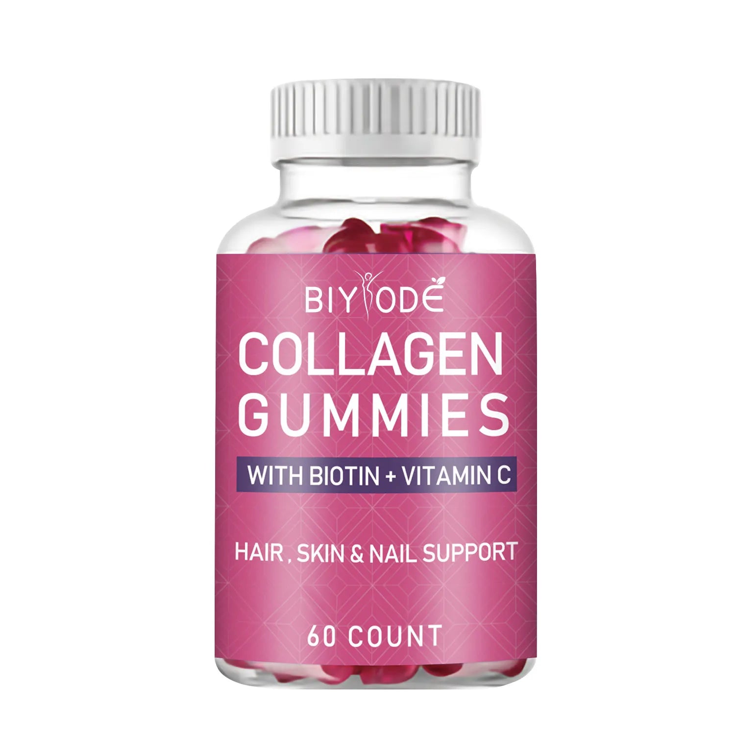 Collagen Gummies with Biotin & Vitamin C | Hair, Skin & Nail Support Supplement | 60 Count