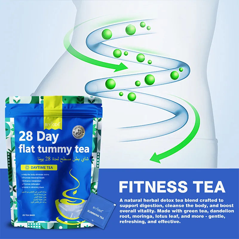 Biyode 28 Day Flat Tummy Tea 28 Tea Bags Promote Defecation