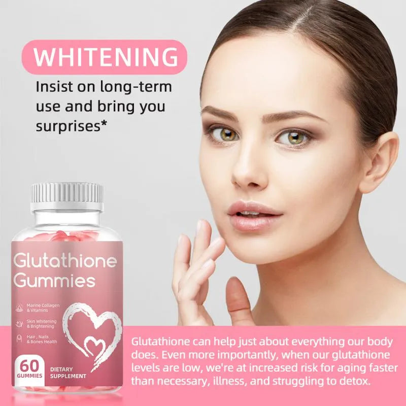 Skin Whitening Gummies – Glutathione, Vitamin C & Collagen Beauty Supplement