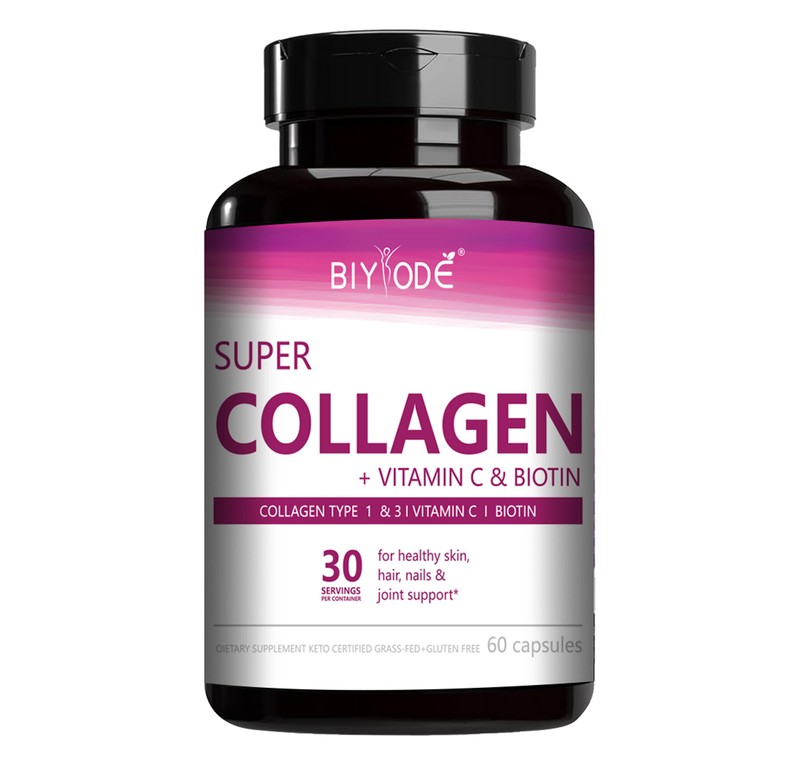BIYODE Super Collagen Types I & III with Vitamin C & Biotin – 60 Capsules
