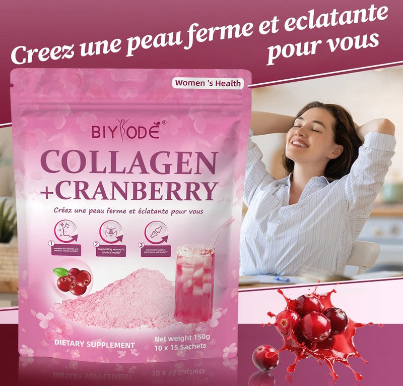 BIYODE Collagen + Cranberry Drink Mix with Vitamin C – 15 Sachets