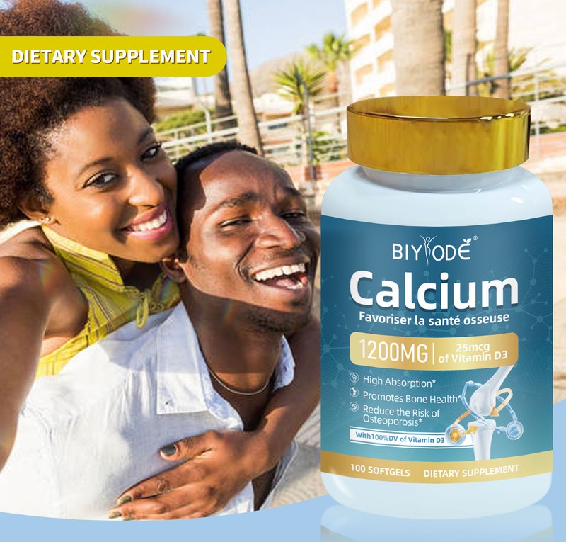 BIYODE Calcium 1200 mg with Vitamin D3 25 mcg – 100 Softgels