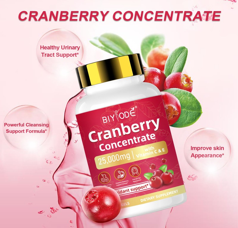 BIYODE Cranberry Concentrate with Vitamins C & E – 100 Softgels