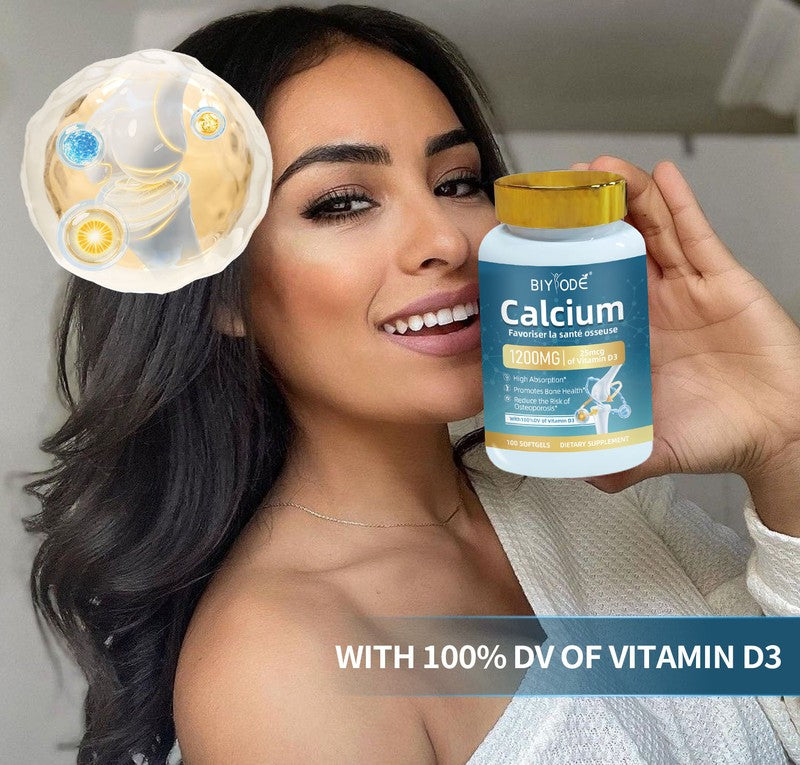 BIYODE Calcium 1200 mg with Vitamin D3 25 mcg – 100 Softgels