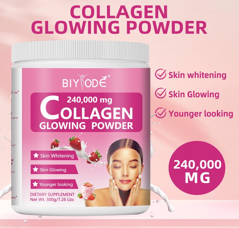 BIYODE Marine Collagen Glow Powder with Glutathione & Hyaluronic Acid – 300 g