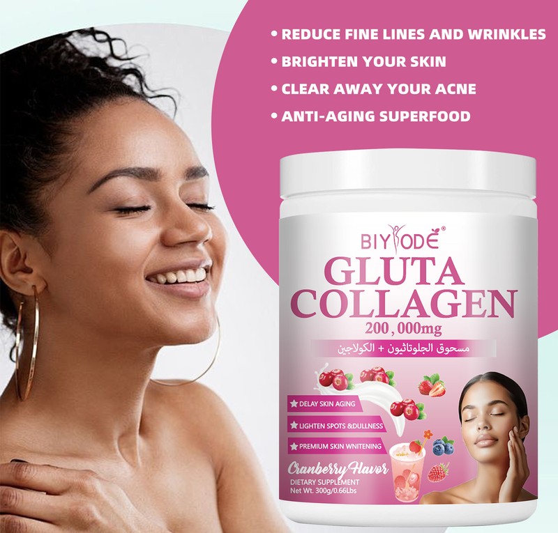BIYODE Gluta Collagen Cranberry-Flavored Beauty Drink Powder – 300 g
