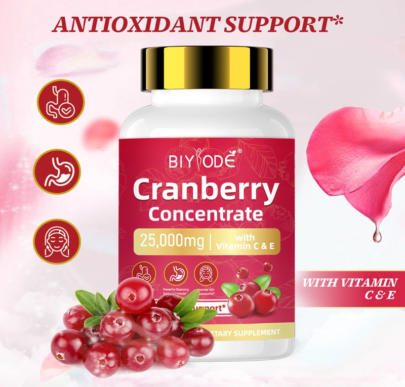 BIYODE Cranberry Concentrate with Vitamins C & E – 100 Softgels