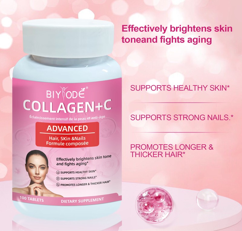 BIYODE Advanced Collagen + Vitamin C Hair, Skin & Nails – 100 Tablets