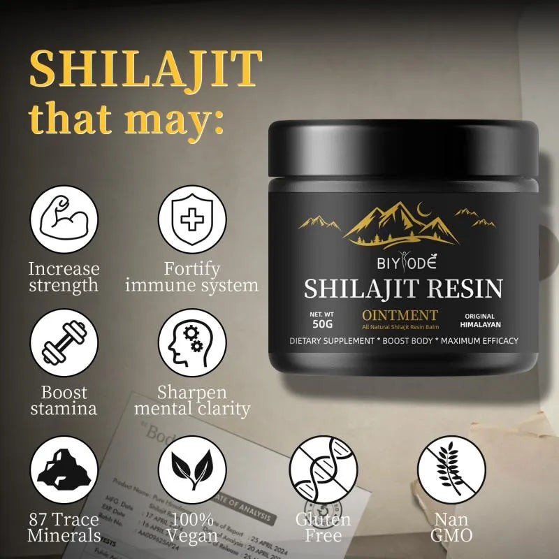 Pure Himalayan Shilajit Resin 50g – Support Energy, Focus & Recovery