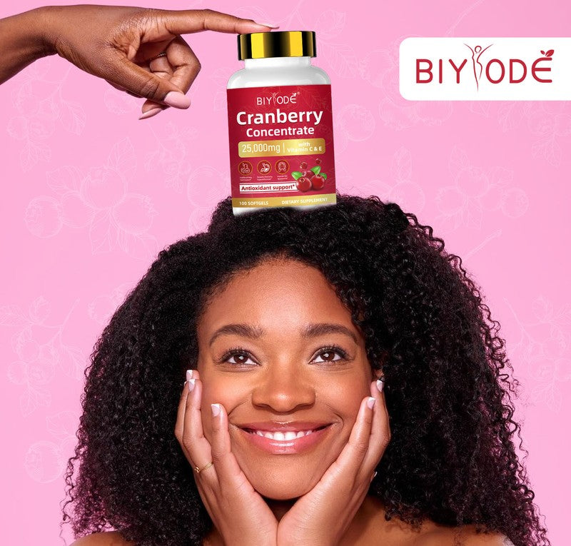 BIYODE Cranberry Concentrate with Vitamins C & E – 100 Softgels