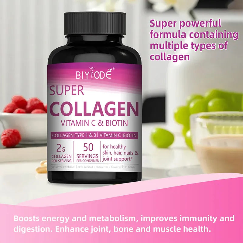 Biyode Super Collagen Tablets For Healthy Skin Hair Nails