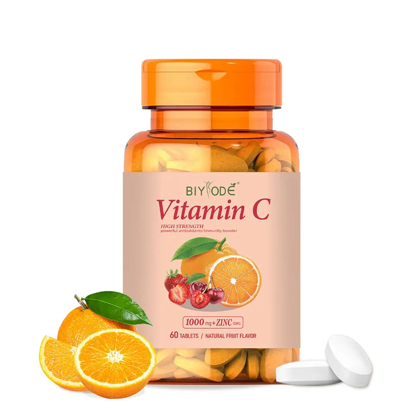 Biyode Vitamin C Tablets Natural Fruit Flavor Vegan