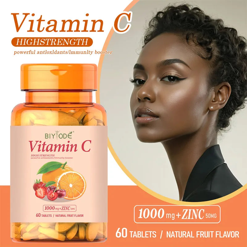 Biyode Vitamin C Tablets Natural Fruit Flavor Vegan