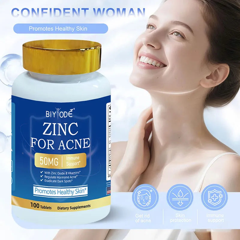 Biyode Zinc For Acne 100 Tablets Dietary Supplements